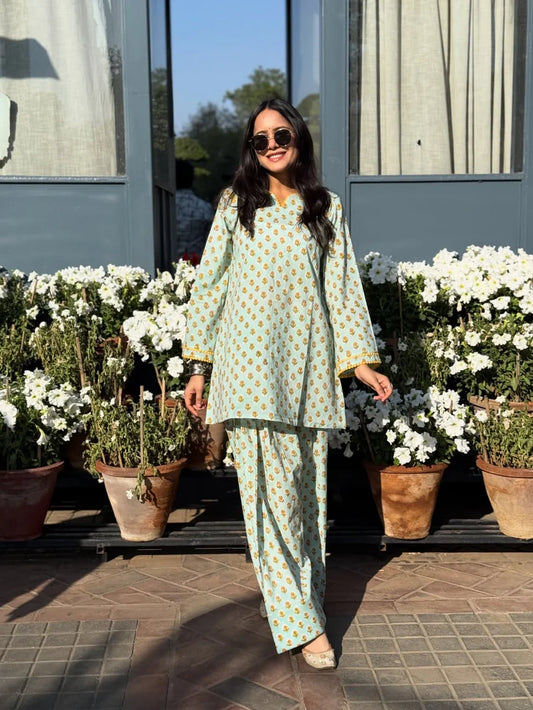 Azure Printed Cotton Co-Ord Set