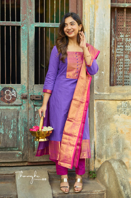NEW ARIVELLS WEDDING 2 COLOUR SPECIAL JENI SUIT SET