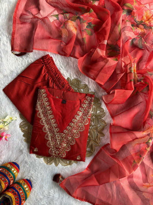 New Designer Kurti Pant Dupatta Set