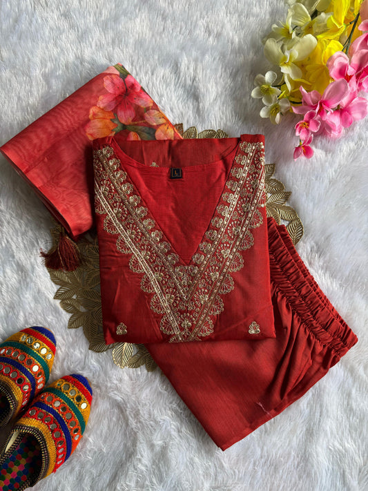 New Designer Kurti Pant Dupatta Set