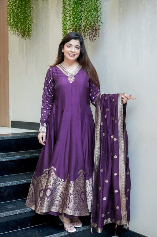 NEW ARRIVALS 2 COLOUR ANARKALI STYLE OUTFIT