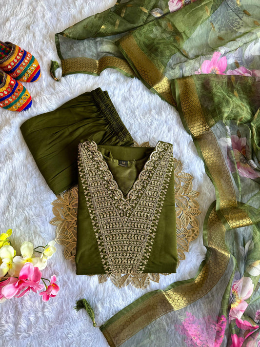 New Designers Kurti Pent Dupatta Set