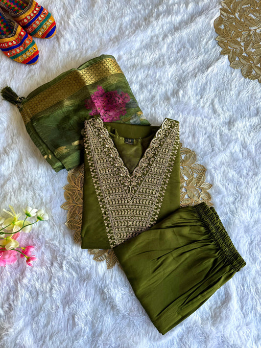 New Designers Kurti Pent Dupatta Set