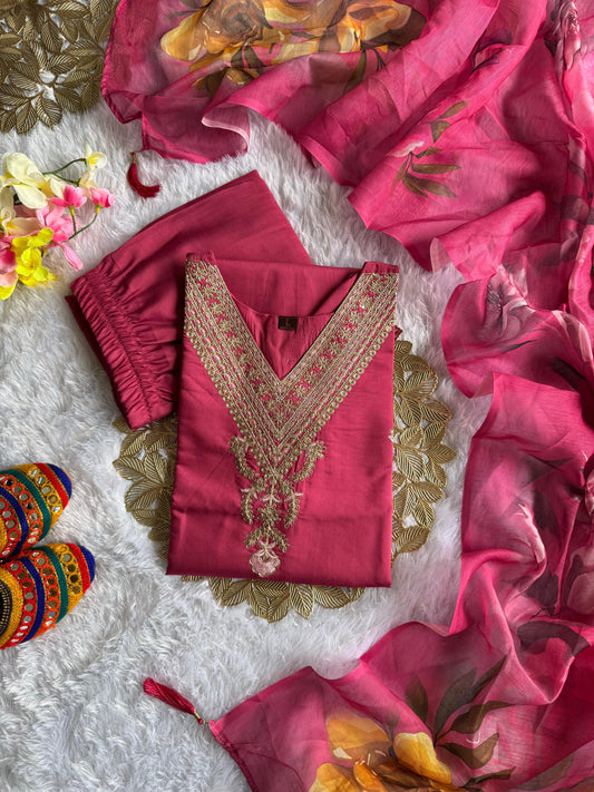 New Designers Kurti Pent Dupatta Set