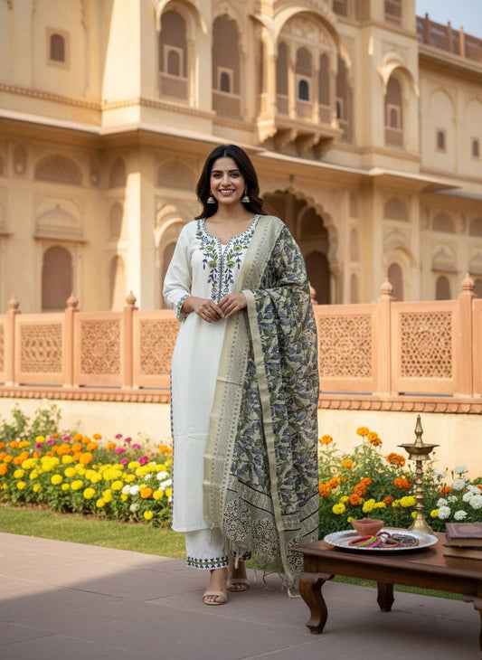 New Designers Kurti Pent Dupatta Set