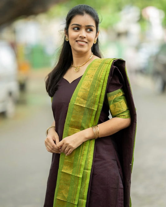PURE KANCHI COTTON TOP & DUPATTA
