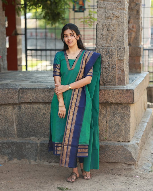 Introducing New Pure Kanchi Cotton Trendy Kurta Dupatta Set