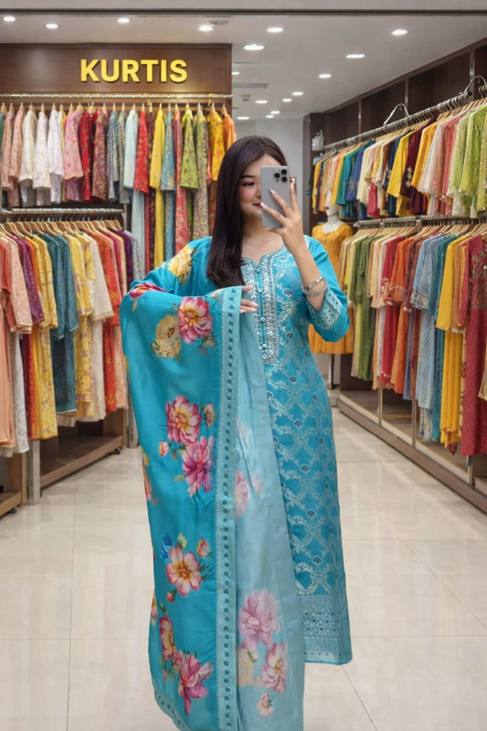 JISHA Banarasi Silk Suit Set