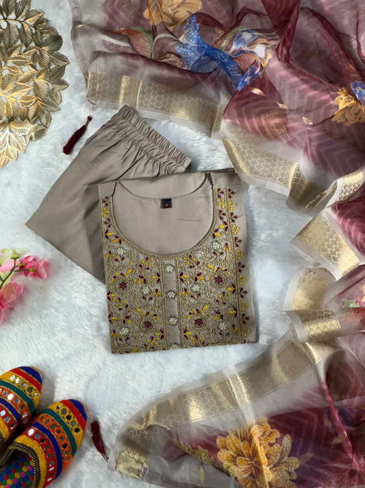 Designer Kurti Pant Dupatta Set