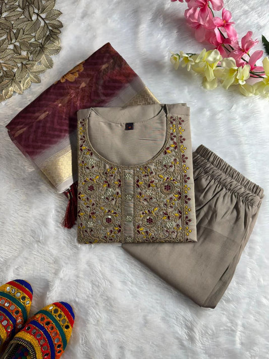 Designer Kurti Pant Dupatta Set