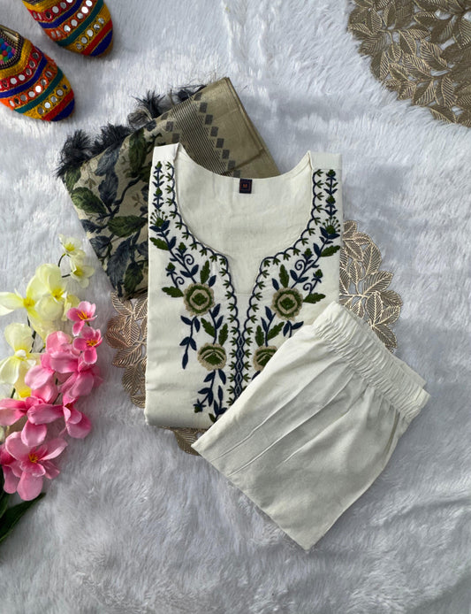 New Designers Kurti Pent Dupatta Set