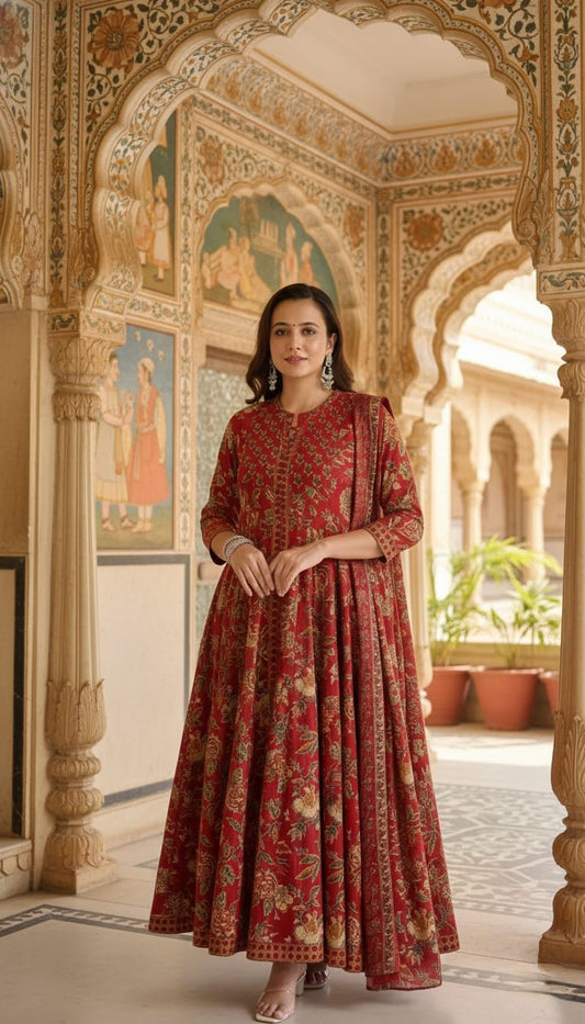 Cotton 60 60 Kurti Pent With Dupatta Set