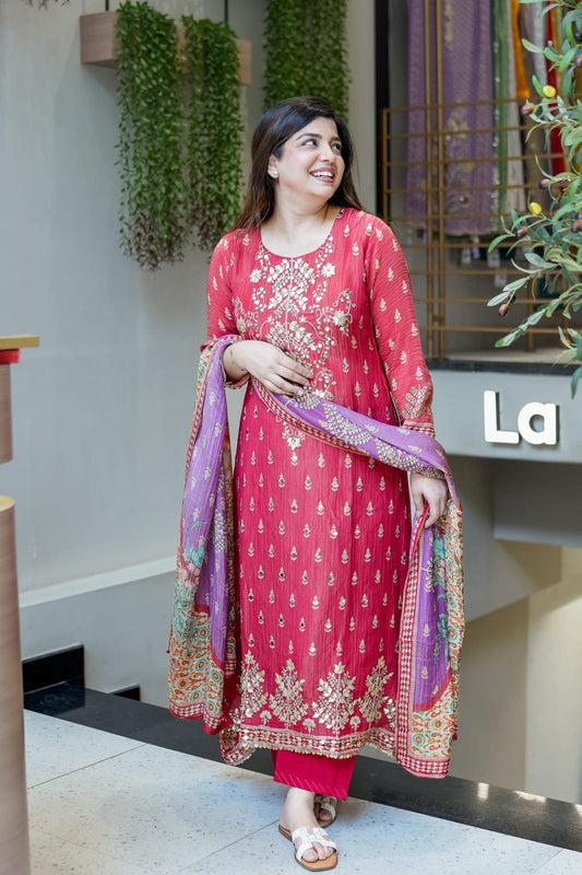 Pure Hand Work & Heavy Gota Work Kurti Set