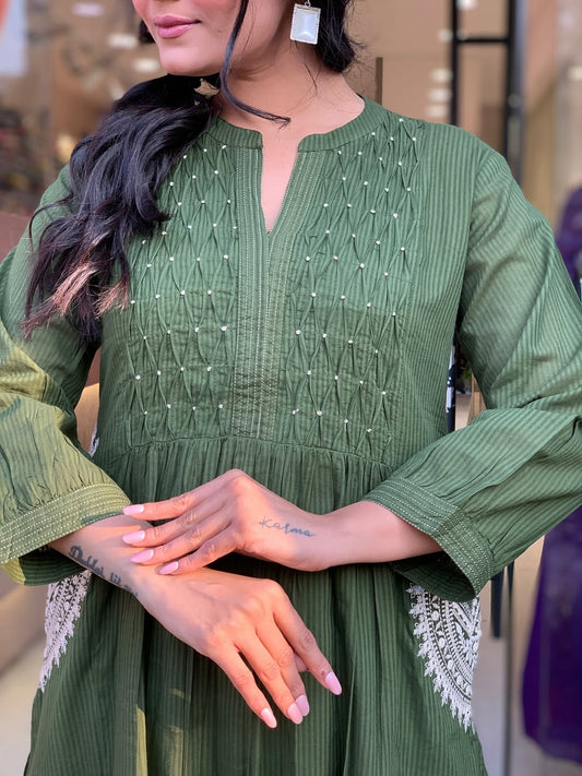 Very Graceful Pure Mul Cotton Embroidery Suit Set