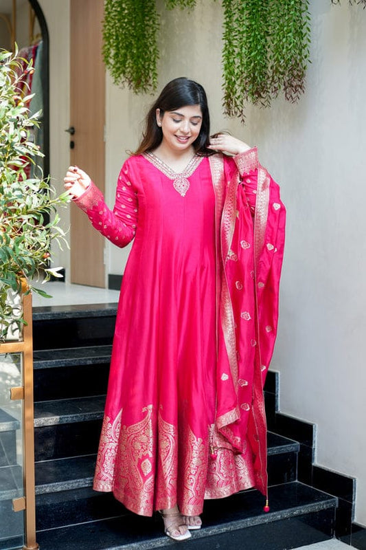 NEW ARRIVALS 2 COLOUR ANARKALI STYLE OUTFIT