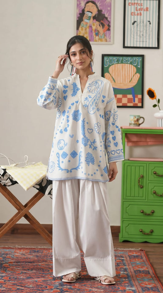 Utsa Off-White Floral Printed Co ord-set