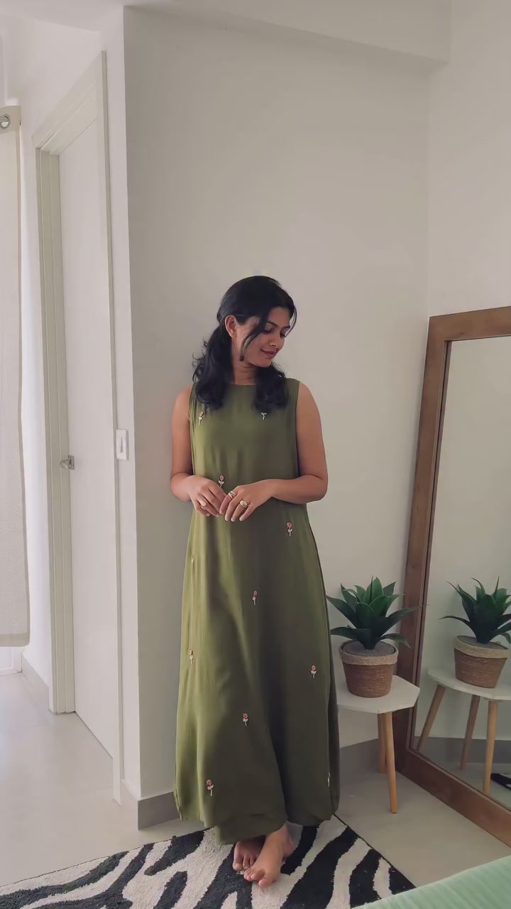 Priya Rayon Kurta Set with all over Embroidered work