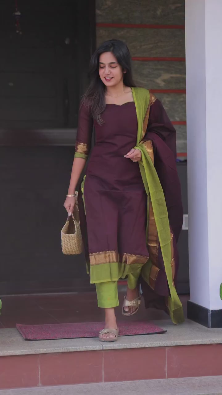 Ira Brown Kurti Set
