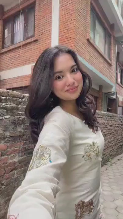 Tara Full Sleeve Hand Embroidered Kurti