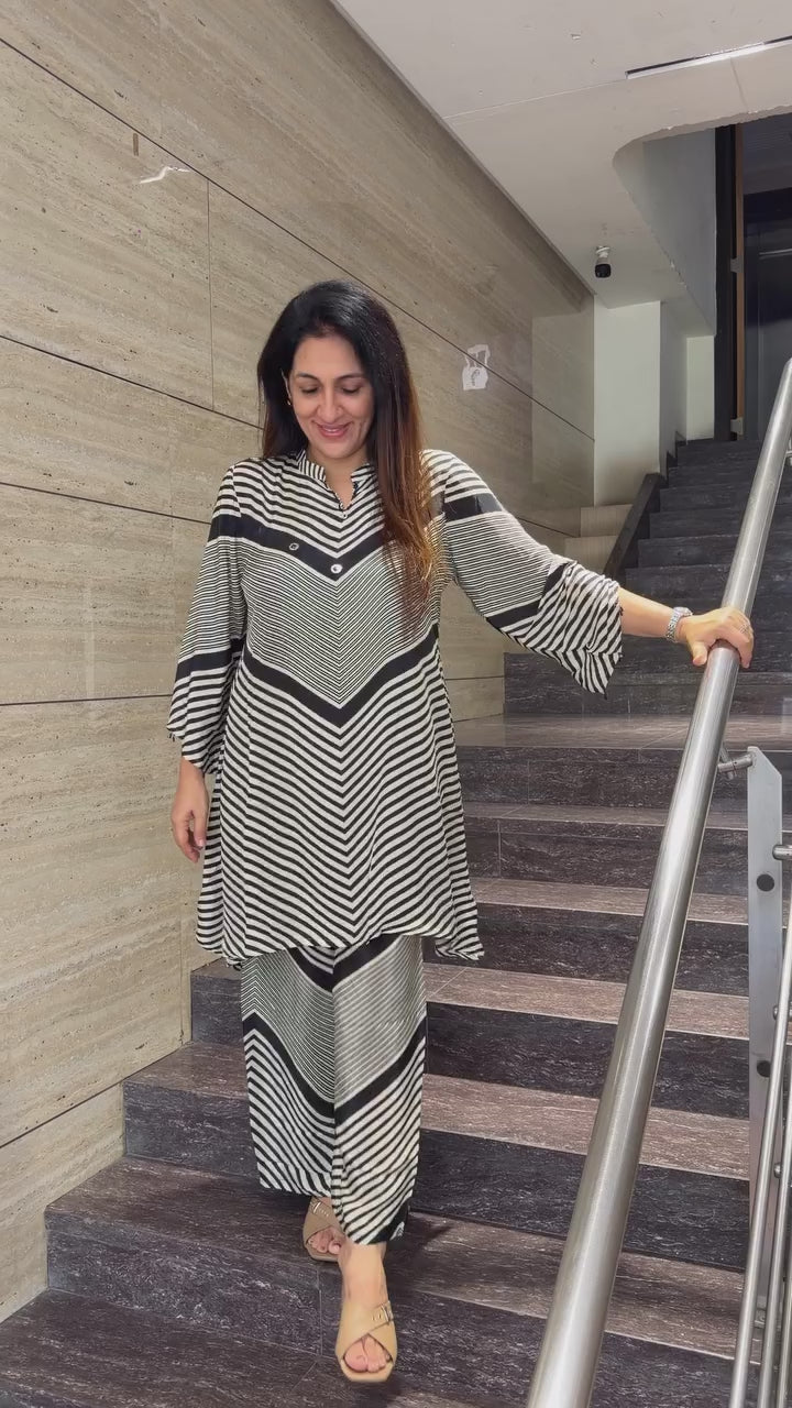 Ziva Monochrome Chevron Co-Ord Set