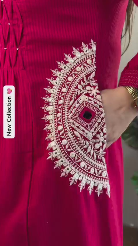 Very Graceful Pure Mul Cotton Embroidery Suit Set
