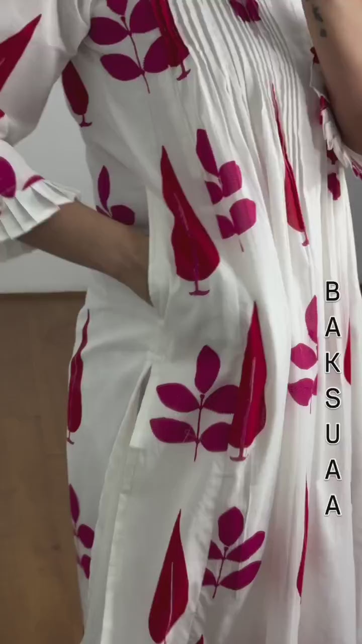 Ivory Bloom Hand Block Printed Kurta Set